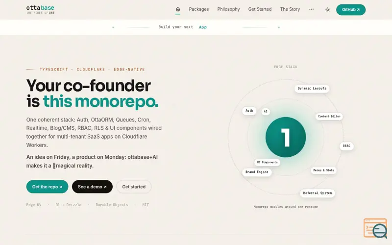Screenshot of Ottabase: The Solo-founder's framework 