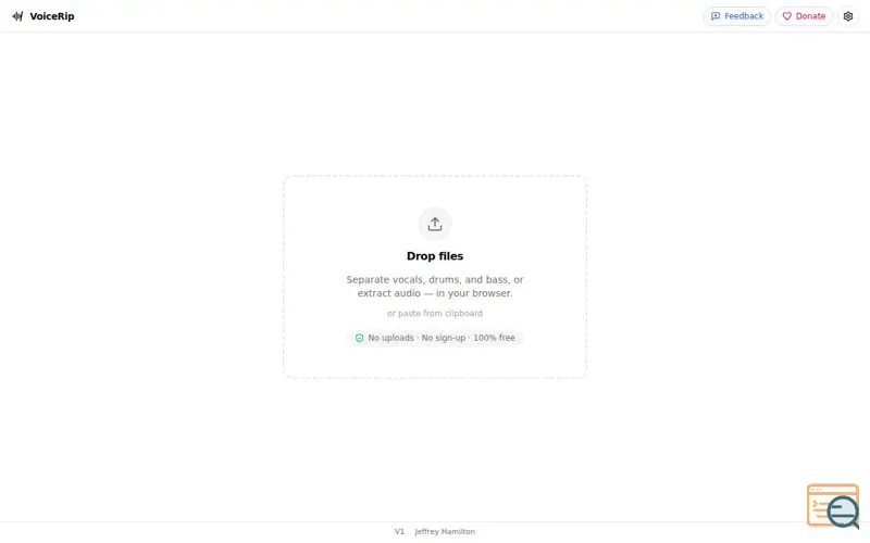Screenshot of VoiceRip
