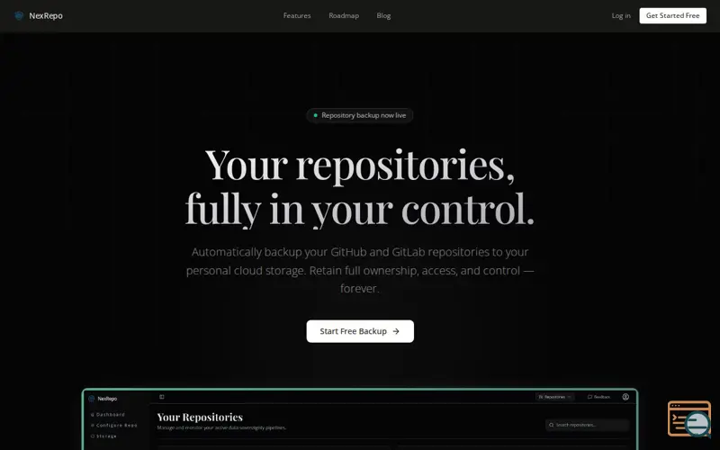 Screenshot of NexRepo