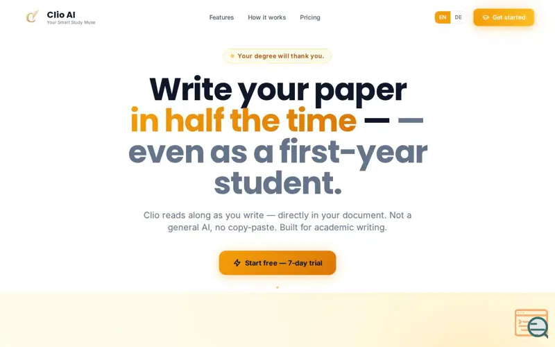 Screenshot of Clio AI