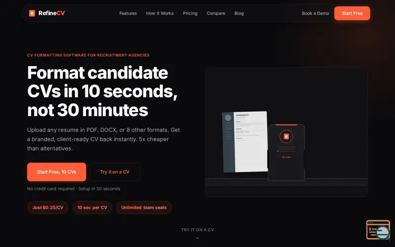 Screenshot of RefineCV