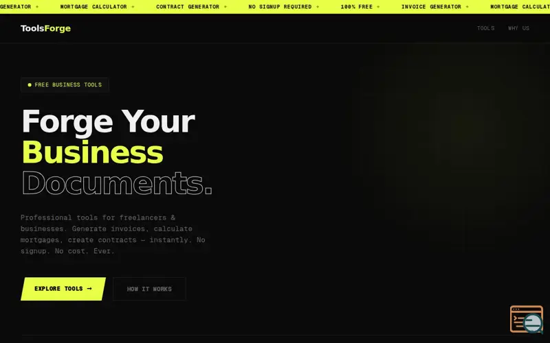 Screenshot of ToolsForge