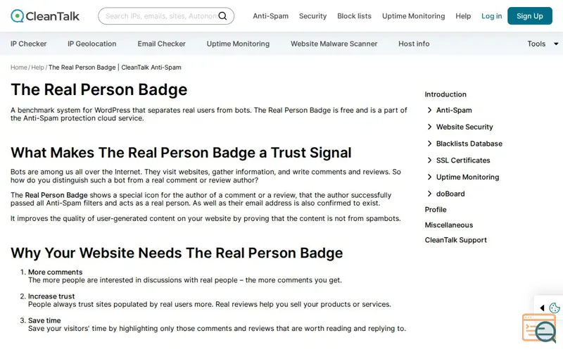 Screenshot of The Real Person badge!