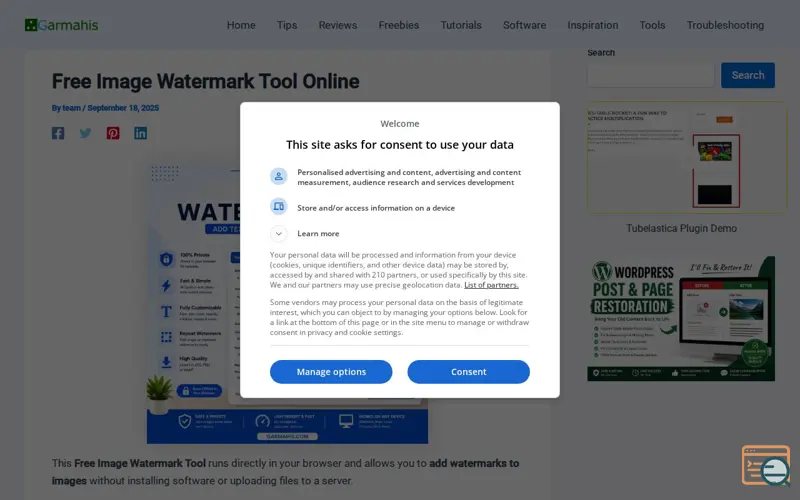 Screenshot of Image Watermark Tool