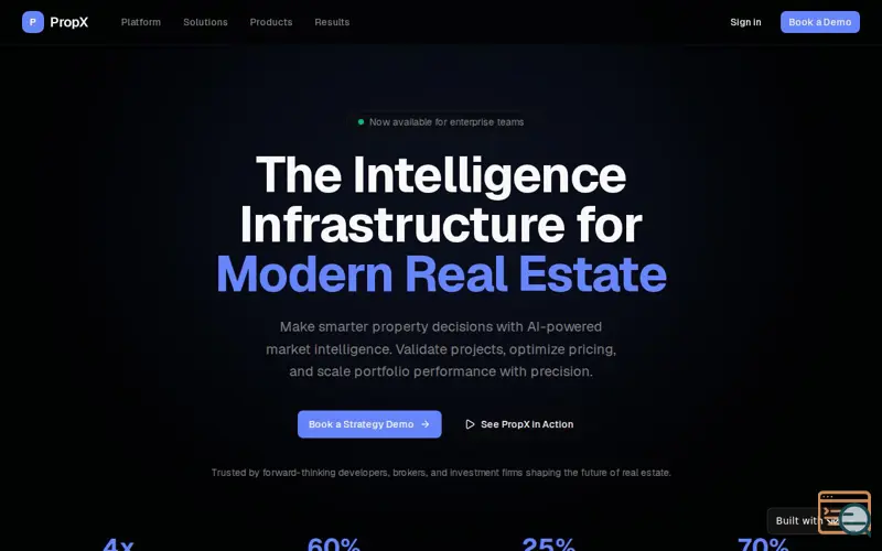 Screenshot of PropX