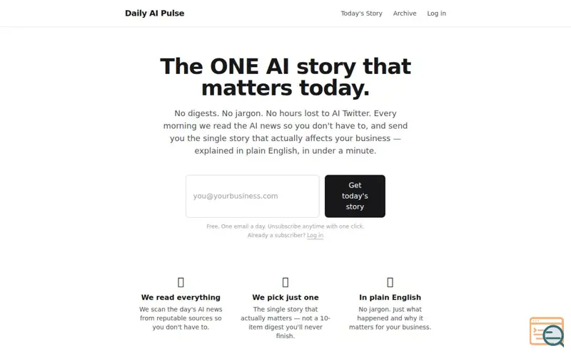 Screenshot of Daily AI Pulse