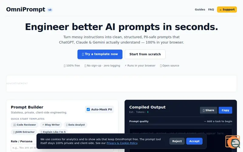Screenshot of Omni Prompt Generator