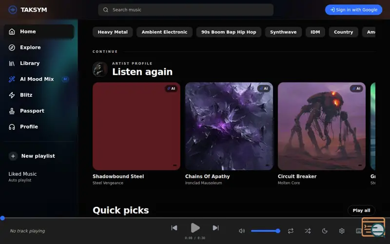 Screenshot of Taksym
