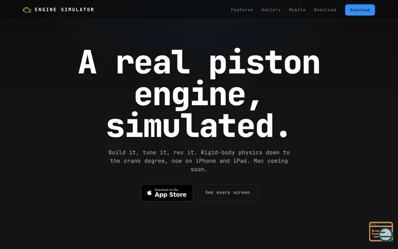 Screenshot of Engine Simulator
