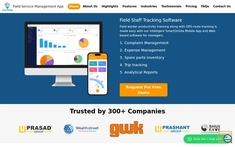 Screenshot of SmartOnSite