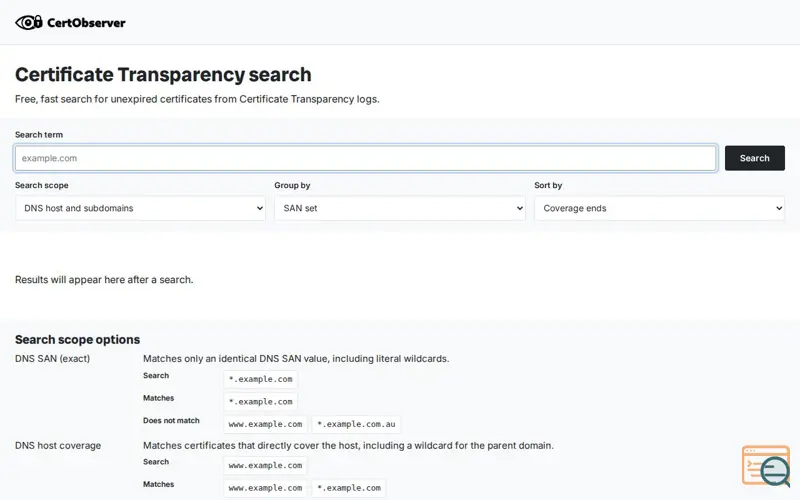 Screenshot of Certobserver