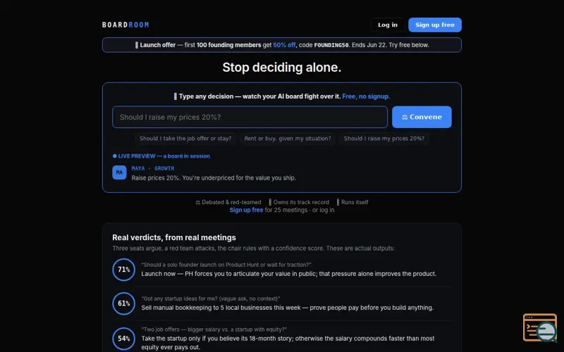 Screenshot of Boardroom