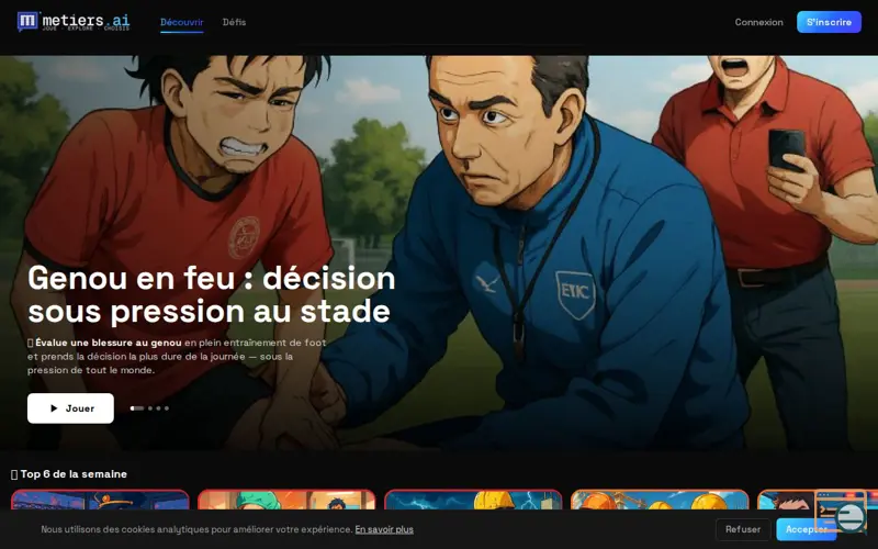 Screenshot of metiers.ai