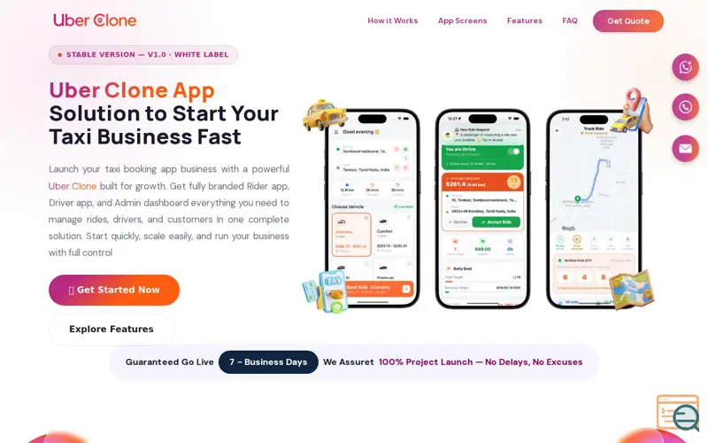 Screenshot of Uber Clone App Development
