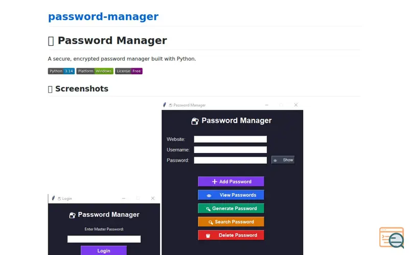 Screenshot of password-manager