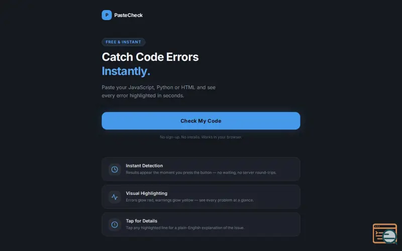 Screenshot of PasteCheck, a launch using Hosts.co.uk