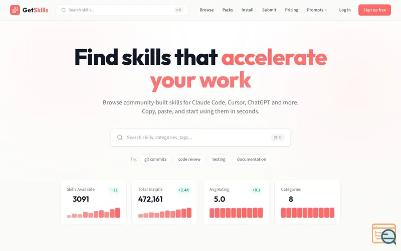 Screenshot of GetSkills