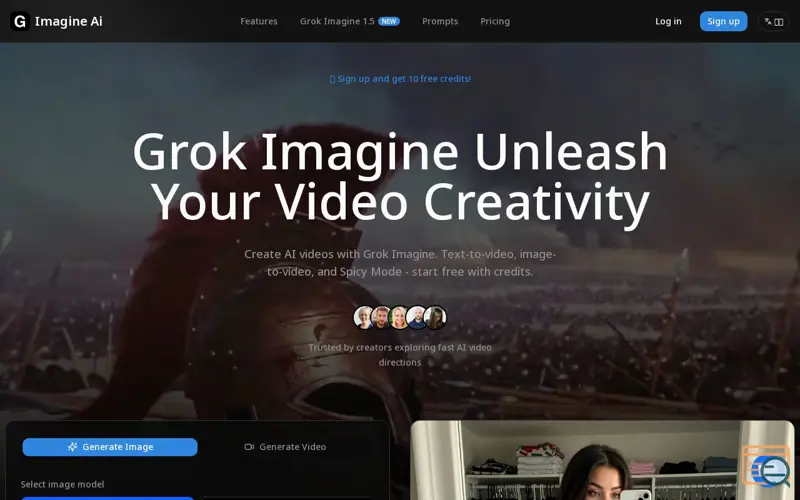 Screenshot of Grok Imagine