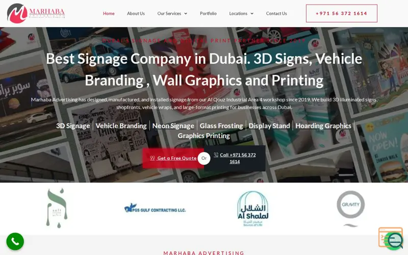 Screenshot of Marhaba Advertising