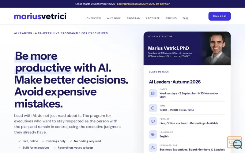 Screenshot of AI Leaders Online Course