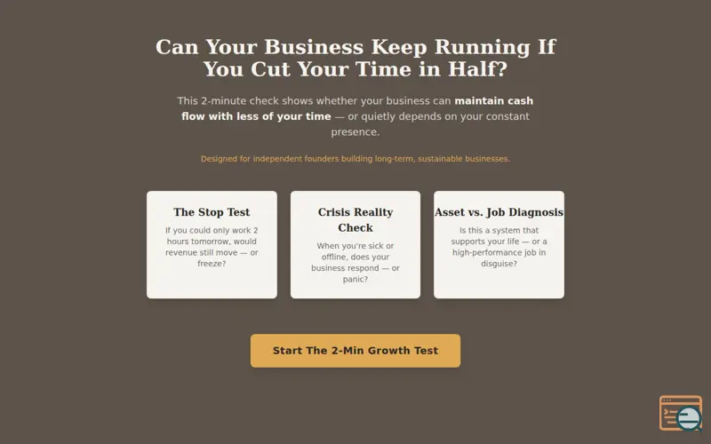 Screenshot of Founder Growth Test