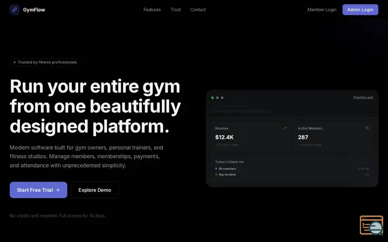 Screenshot of GymFlow