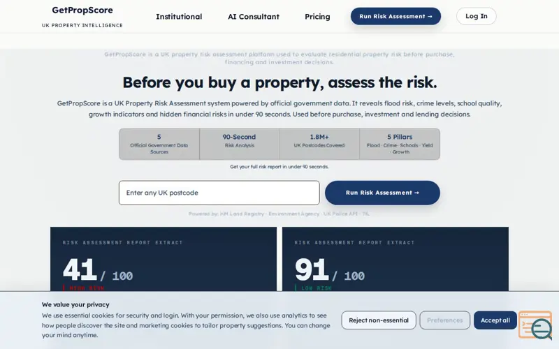 Screenshot of GetPropScore