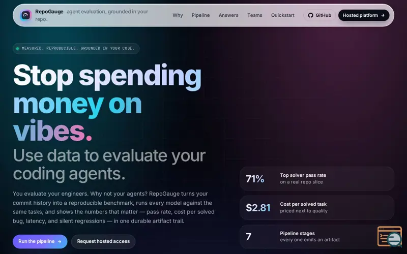 Screenshot of RepoGauge