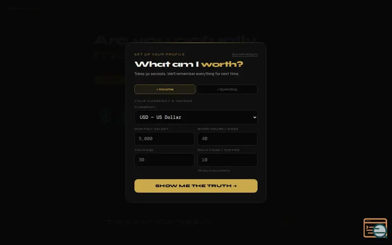 Screenshot of Am I Poor?