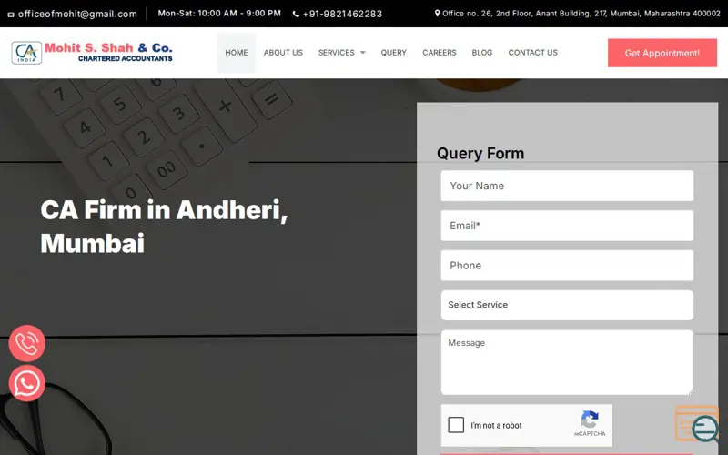 Screenshot of Mohit S. Shah & Co.