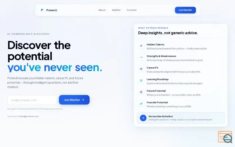 Screenshot of PotenAI
