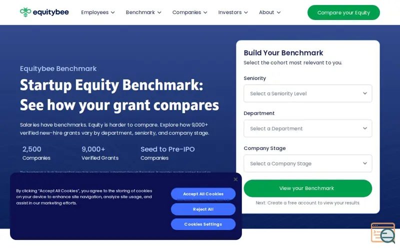 Screenshot of Equitybee Benchmark