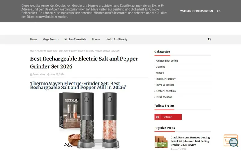 Screenshot of ThermoMaven Electric Grinder Se