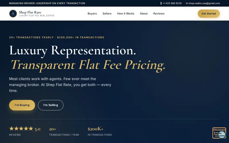 Screenshot of Shep Flat Rate