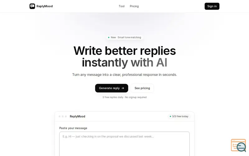 Screenshot of ReplyMood