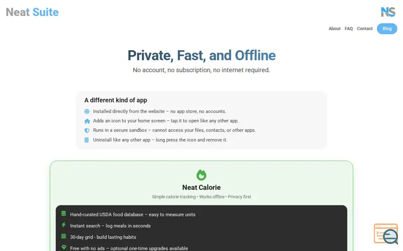 Screenshot of Neat Suite (Neat Calorie)