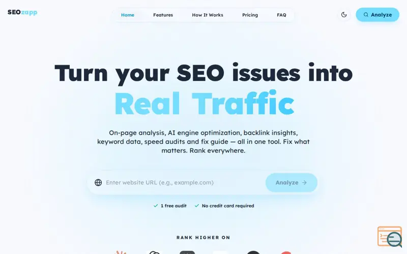 Screenshot of SEOzapp