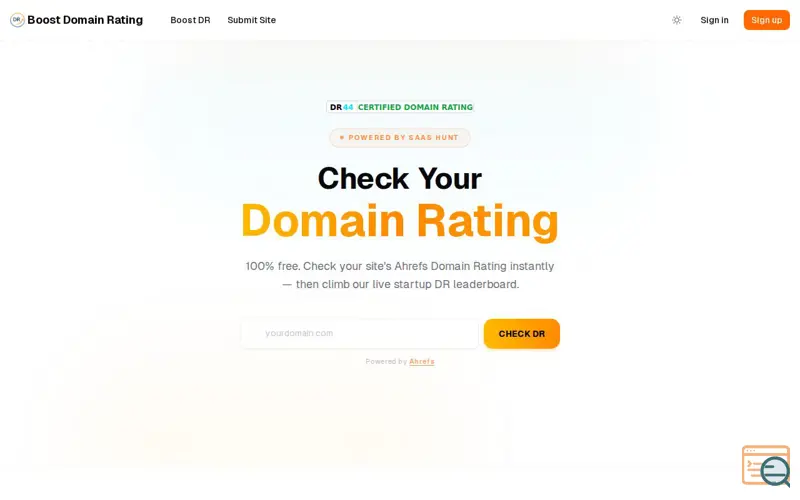 Screenshot of Boost Domain Rating
