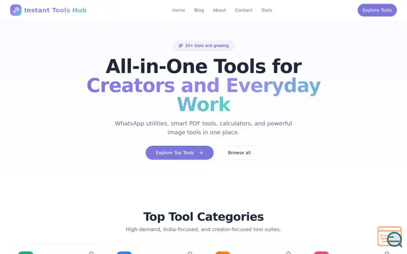 Screenshot of Instant Tools Hub