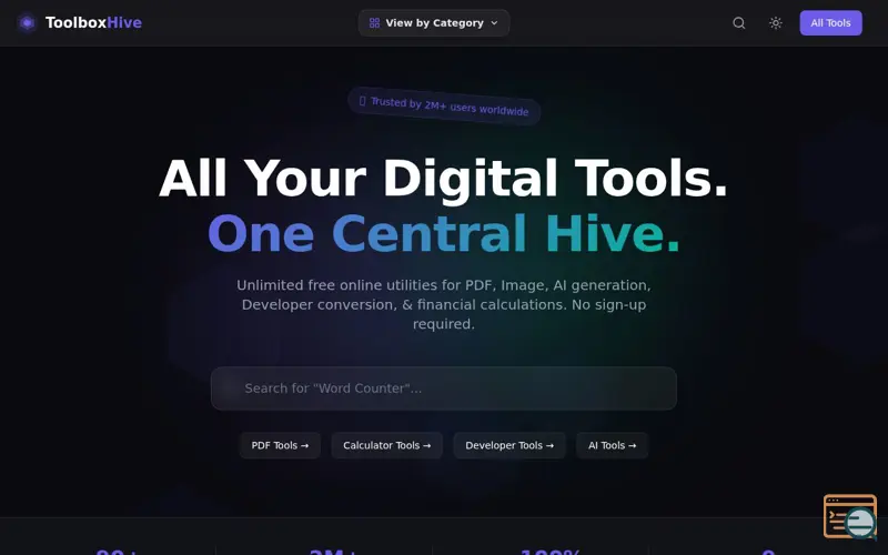 Screenshot of ToolboxHive
