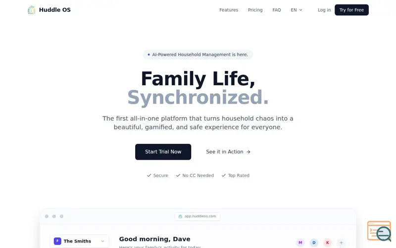 Screenshot of HuddleOS