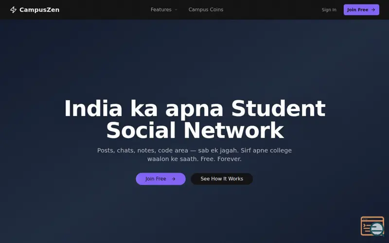Screenshot of CampusZen, a launch using tldraw