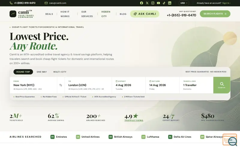 Screenshot of Camli, a launch using Wouter