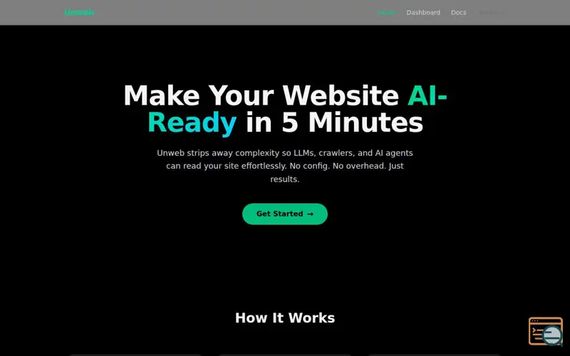 Screenshot of Unweb