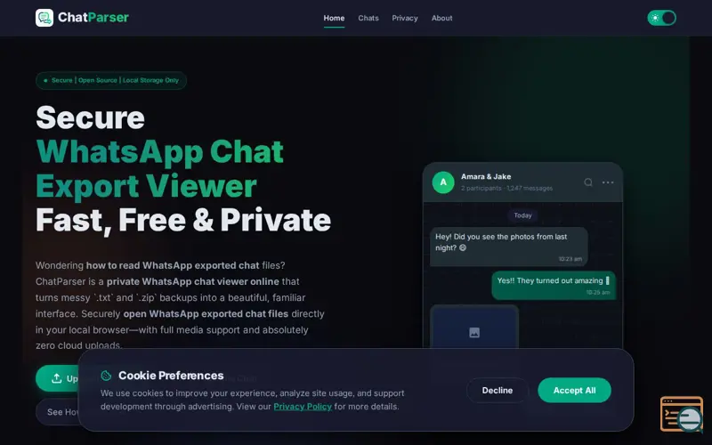 Screenshot of ChatParser