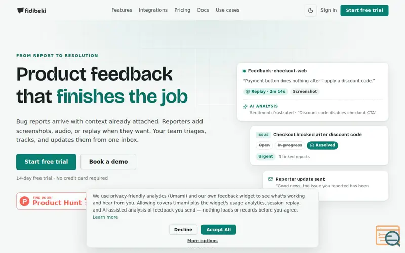 Screenshot of Fidibeki