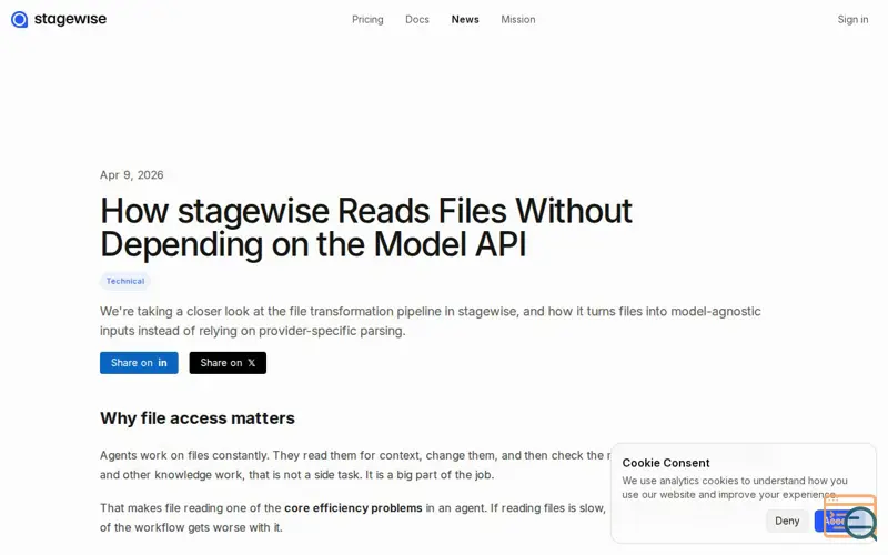 Screenshot of Stagewise