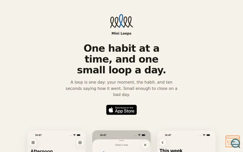 Screenshot of Mini Loops — one habit at a time