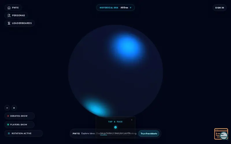 Screenshot of PNYX, a launch using Runway