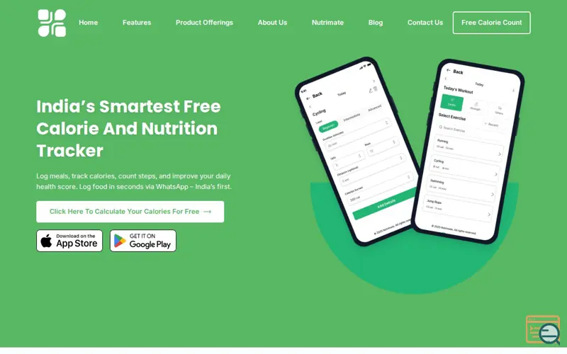 Screenshot of Nutrimate